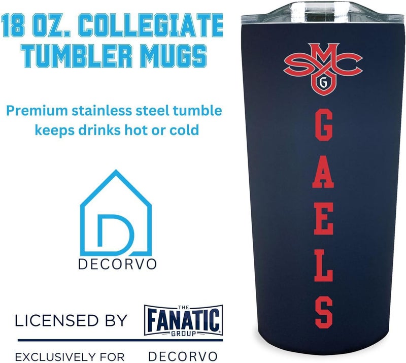 Decorvo Officially Licensed Collegiate Stainless Steel Tumbler - Double Walled Insulated Travel Tumbler with Slide Lid - 18 oz (Saint Mary's) - Image 3